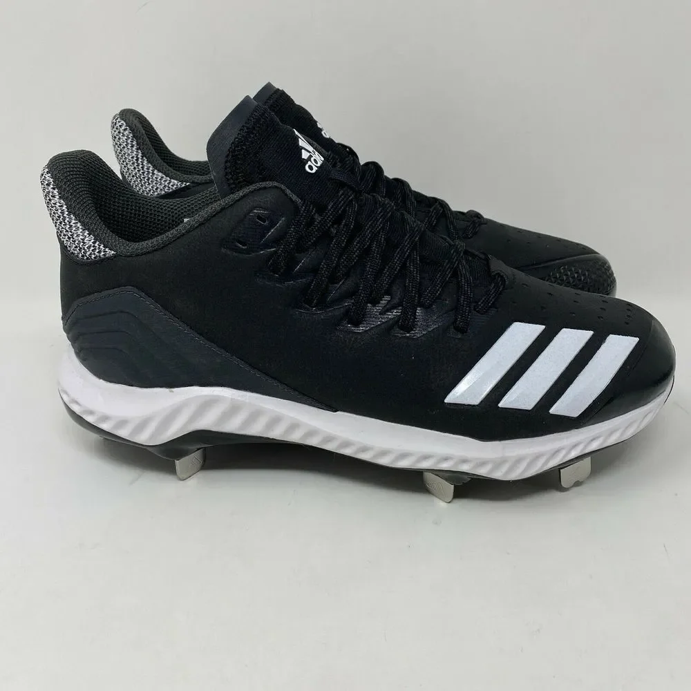 Adidas Icon Bounce Low Metal Softball Cleats Womens size 7.5 Black‎ white CG5189